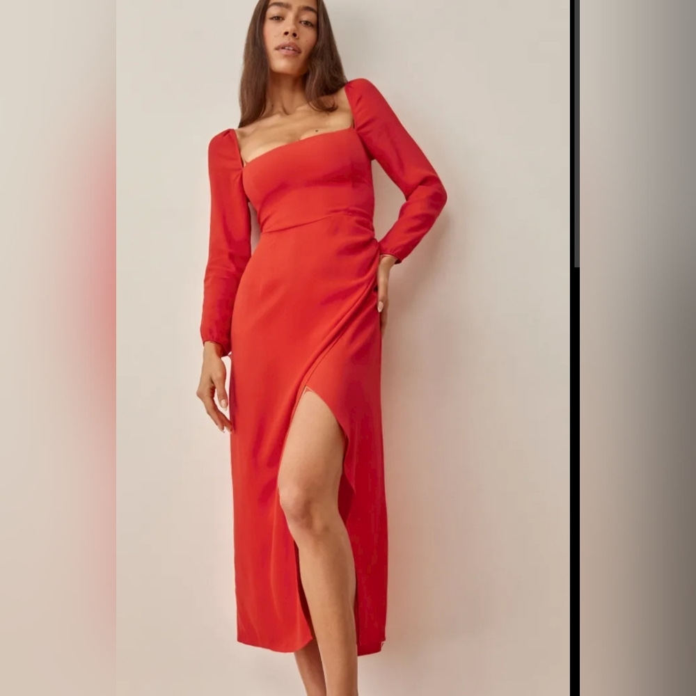 Reformation Hilda dress red
